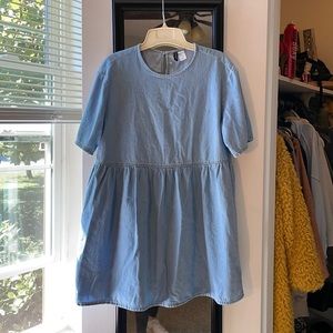 Ladies Oversized Blue Denim Babydoll Style Dress